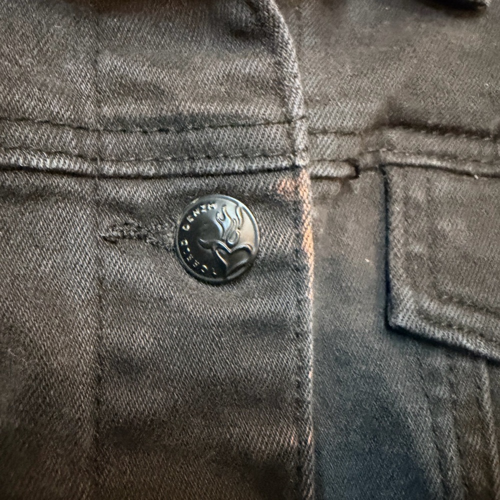 Torrid Black Denim Jacket Size 0 Stretch Jean Jacket large - Picture 3 of 10